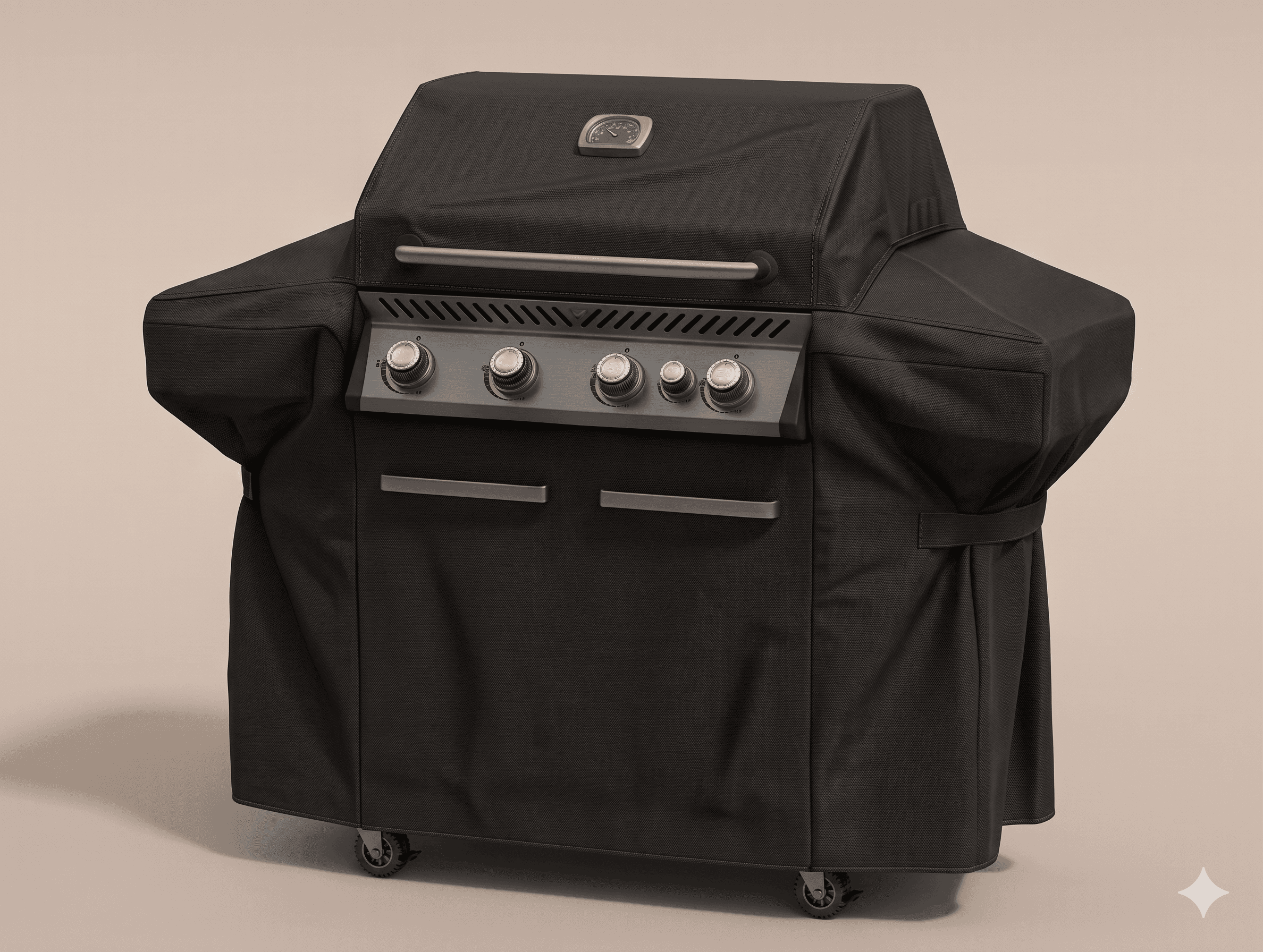 Housse noire sur mesure pour barbecue exterieur